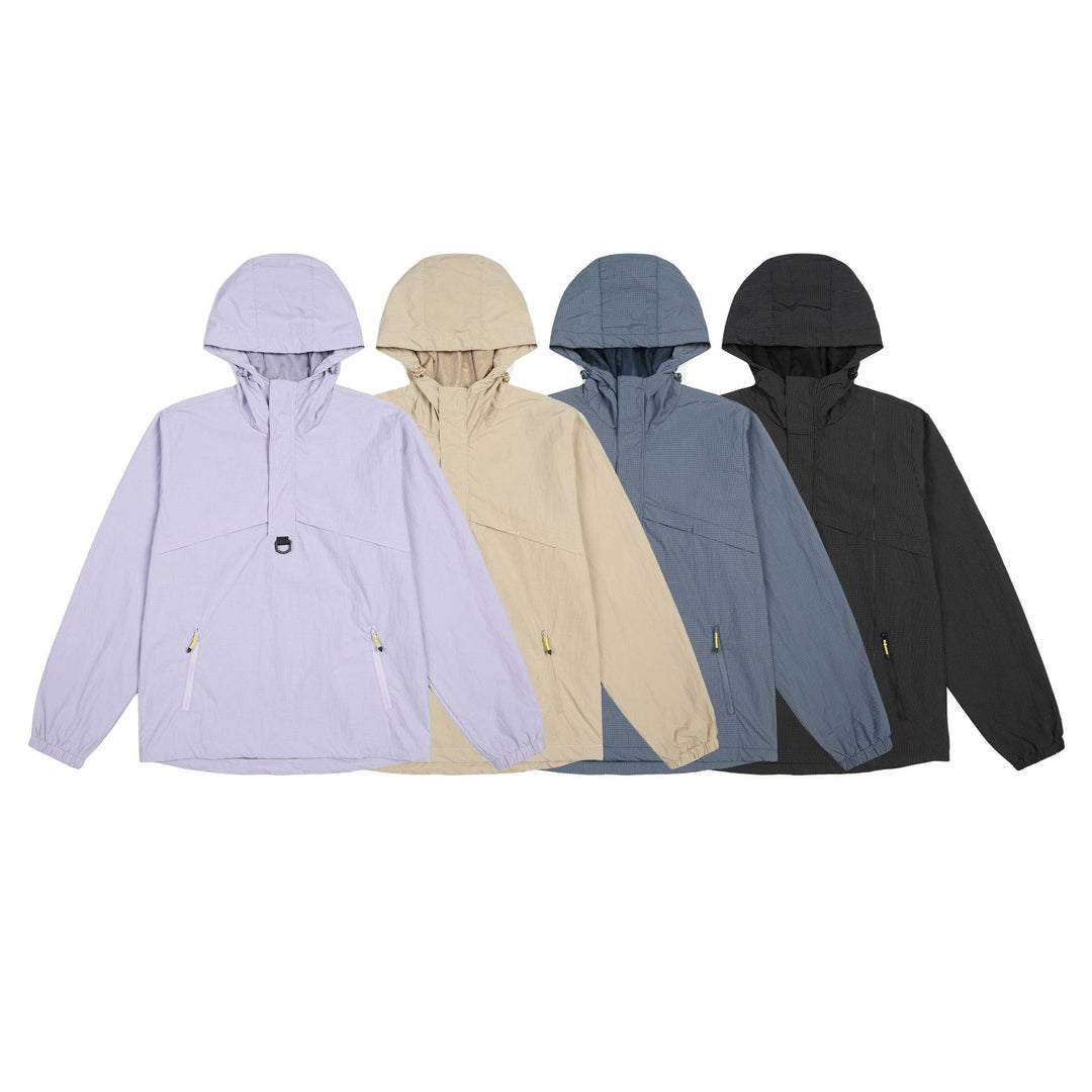 Herren Urbaner wasserabweisender Anorak-Pullover mit Kapuze und Fronttaschen Drune