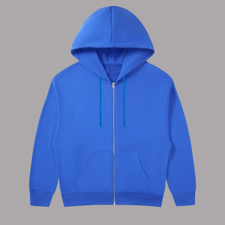 Unisex nan lässige Kapuzenjacke mit robustem Metall-Reißverschluss doppellagiger Kapuze und tiefen Känguru-Eingrifftaschen Drune