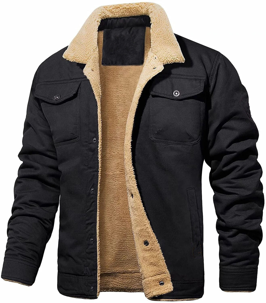 Herren gefütterte Steppjacke im Utility-Stil mit warmem Innenfutter Drune