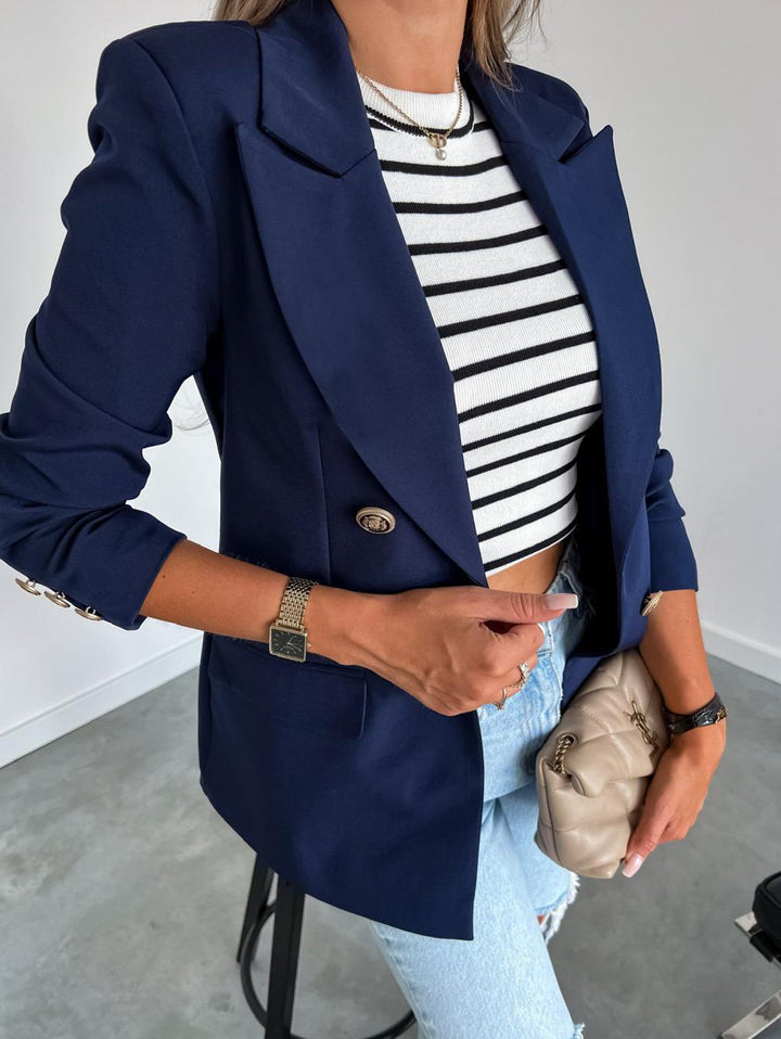 Damen modischer Blazer mit doppelter Knopfleiste Drune
