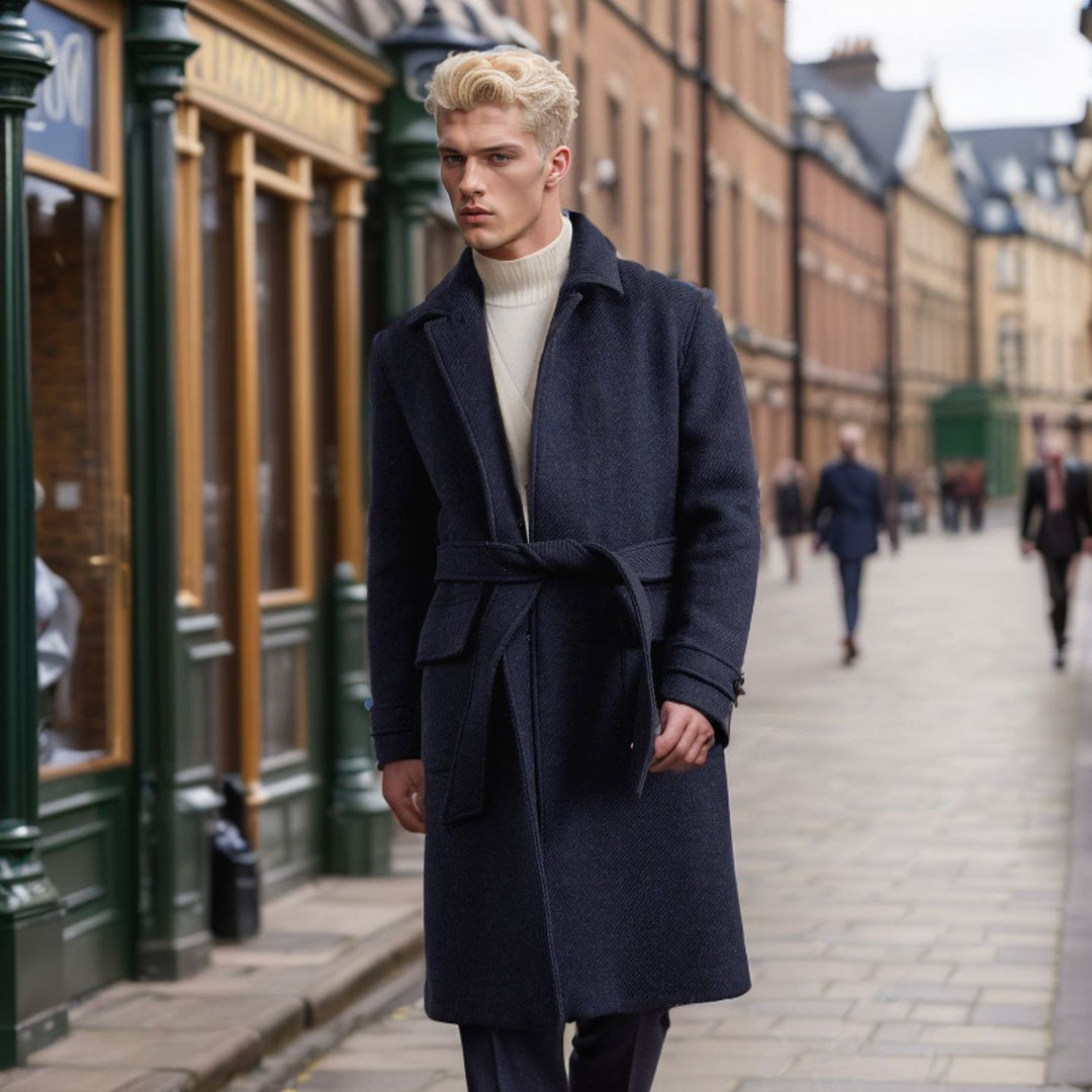 Herren eleganter und hochwertiger Wollmantel Drune