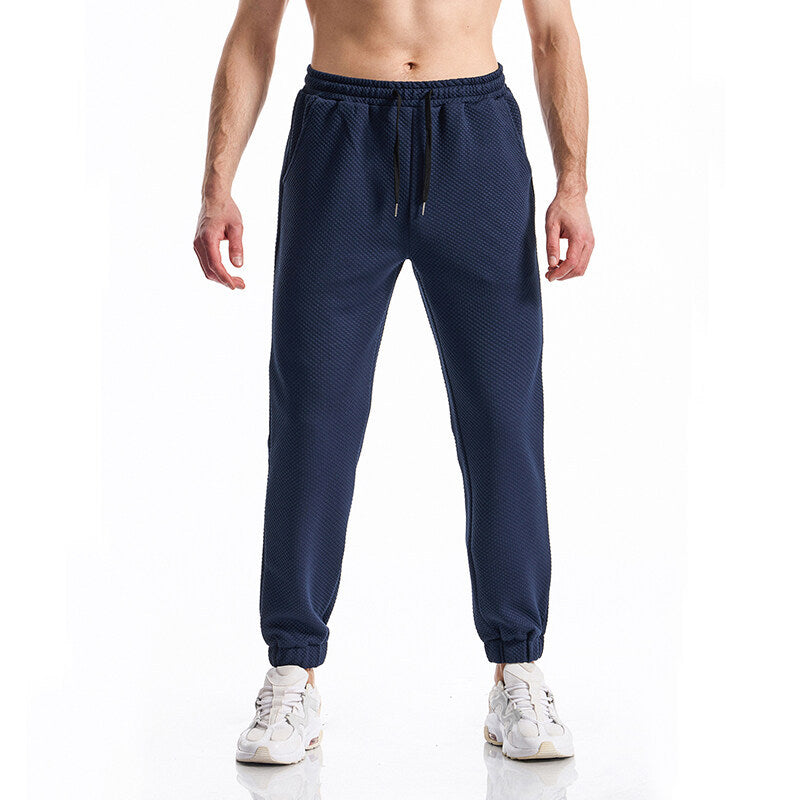 Herren Texturierte Jogginghose mit elastischem Bund, Tunnelzug und gebündeltem Beinabschluss Drune