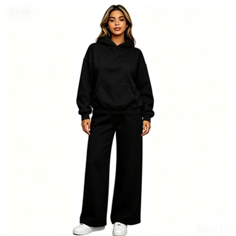 Damen Lässiger Kapuzenpullover mit weiten Hosen Drune