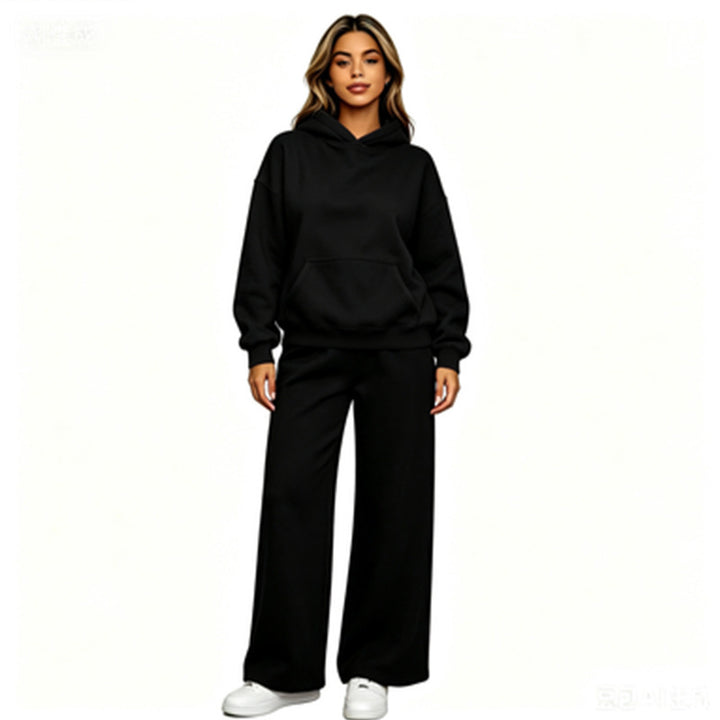 Damen Lässiger Kapuzenpullover mit weiten Hosen Drune