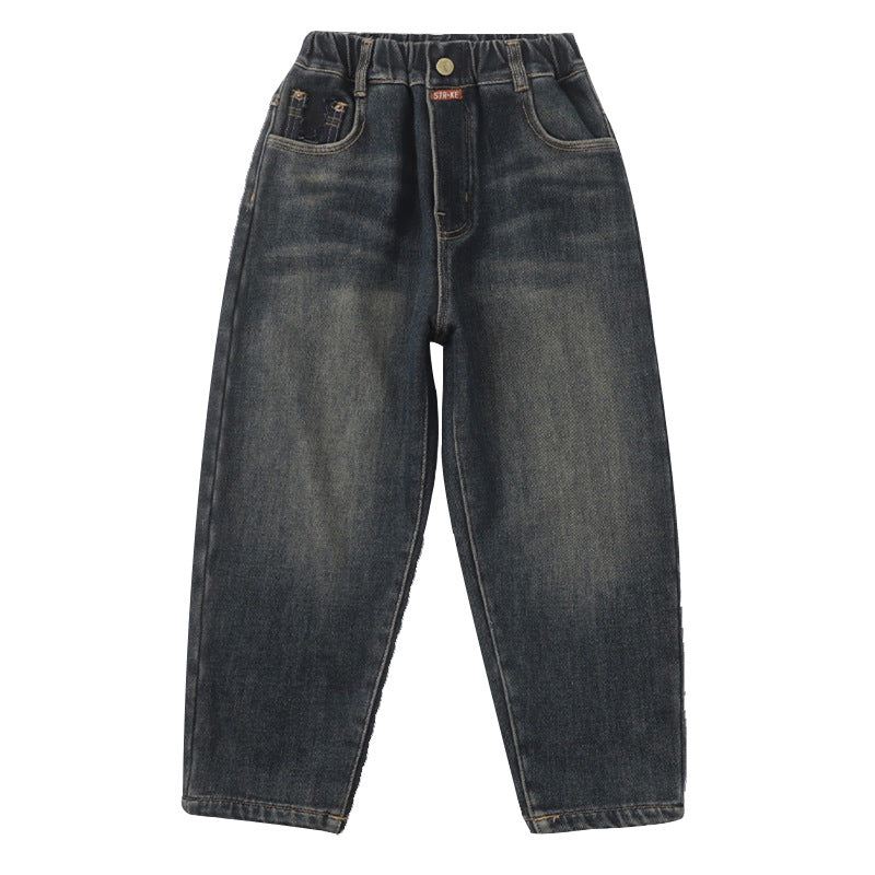 Herren baggy Jeans mit kreativen Taschen Drune