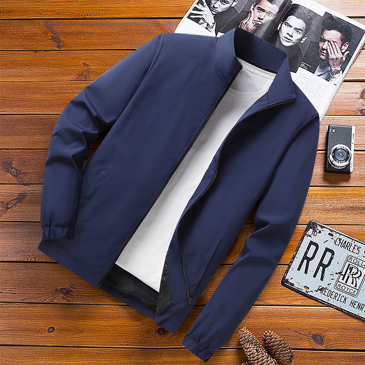 Herren Leichte Windbreaker‑Übergangsjacke mit Stehkragen, elastischen Bündchen und verdecktem Reißverschluss Drune
