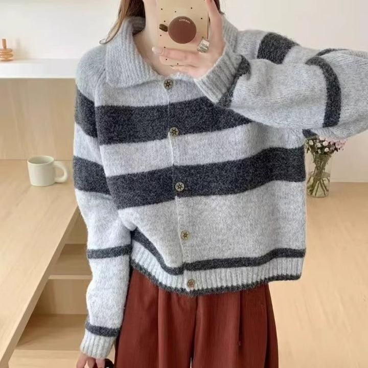 Damen Gemusterte Strickjacke Drune