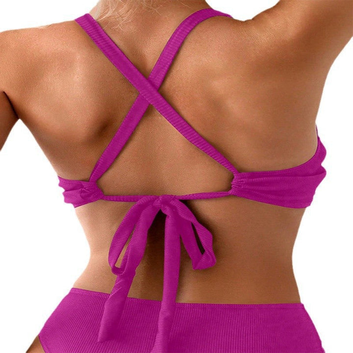 Damen Sport-Bikinioberteil mit eleganter Wickel-Optik Drune