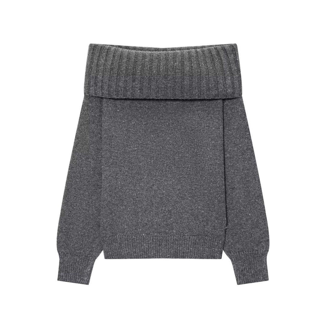 Damen Elegante Strickpullover mit überschnittenen Schultern Drune