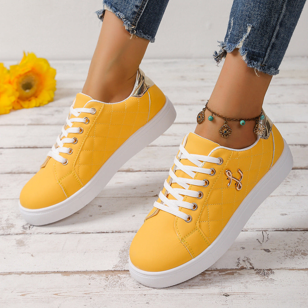 Damen Sportliche Schnür-Sneaker mit elegantem Steppdesign Drune