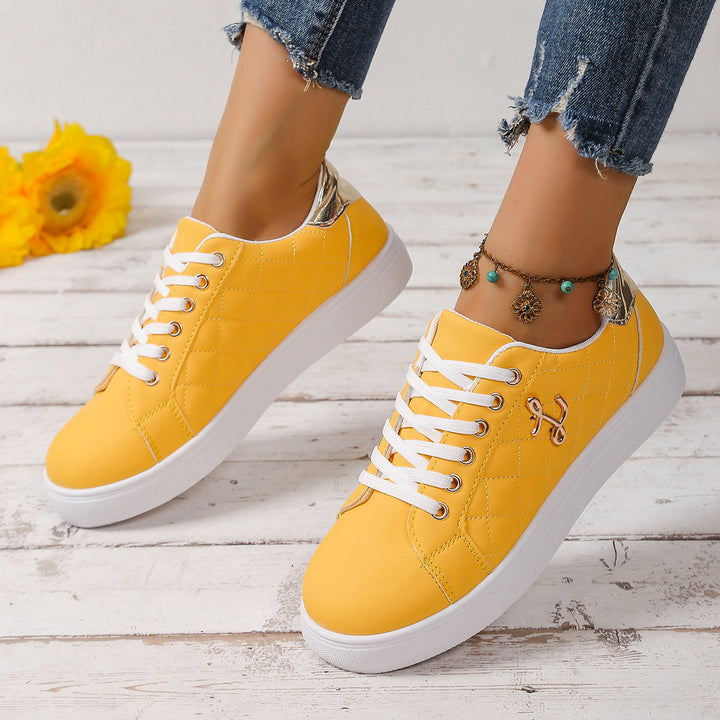 Damen Sportliche Schnür-Sneaker mit elegantem Steppdesign Drune