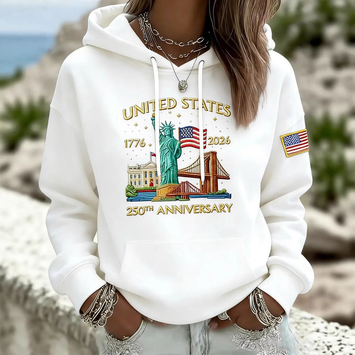 Damen Kreativer Kapuzenpullover mit einzigartigem Statuesque-Motiv Drune