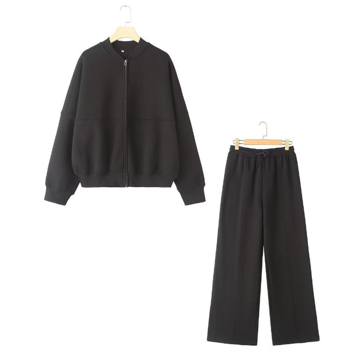 Damen 300+ minimalistische Oversize‑Bomberjacke mit durchgehendem Reißverschluss und gerippten Bündchen Drune