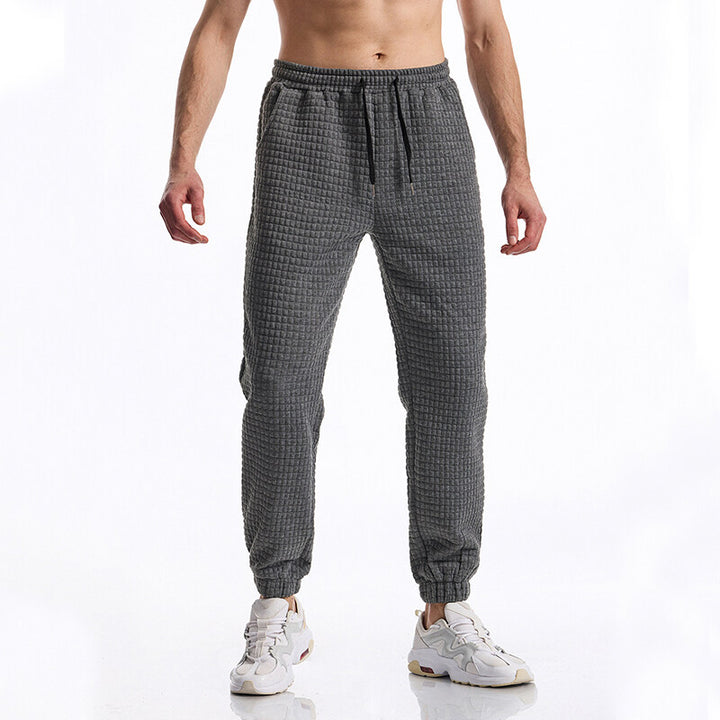 Herren Strukturierte Waffel-Jogginghose mit elastischem Bund und schmal zulaufendem Bein Drune