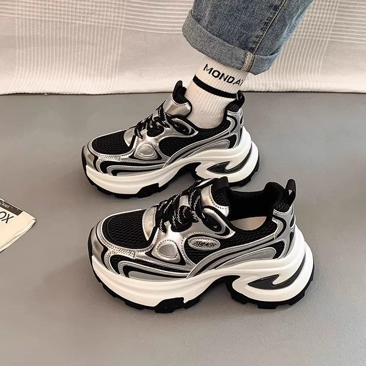 Damen High-Performance Sneakers mit dicker Sohle und reflektierenden Details Drune