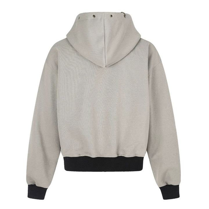 Damen Kapuzen‑Sweatjacke im Boxy‑Schnitt mit Stern‑Ziernähten, Metallösen und Kängurutaschen Drune