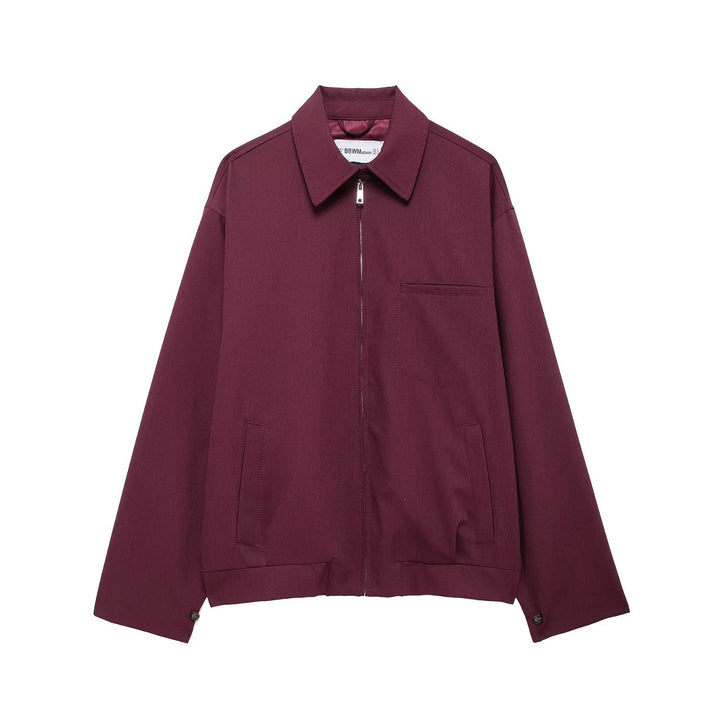 Damen Oversized Blouson mit Reißverschluss, Hemdkragen und Eingrifftaschen Drune