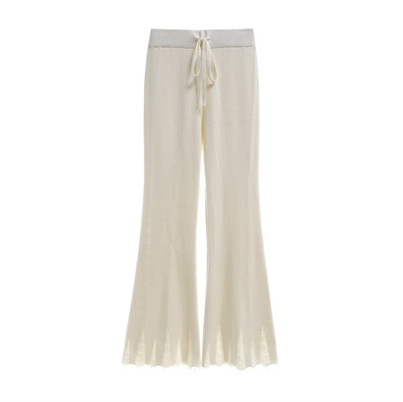 Damen Bequeme und lässige Strickpalazzo-Hose Drune