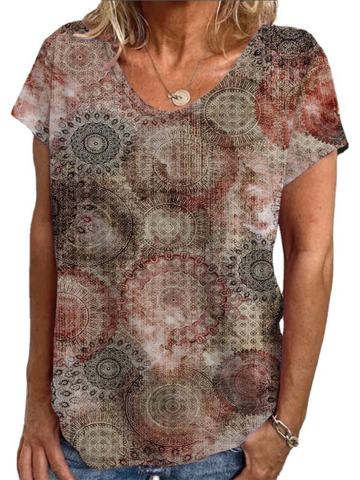 Damen Lockere Bluse mit buntem Paisleymuster Drune