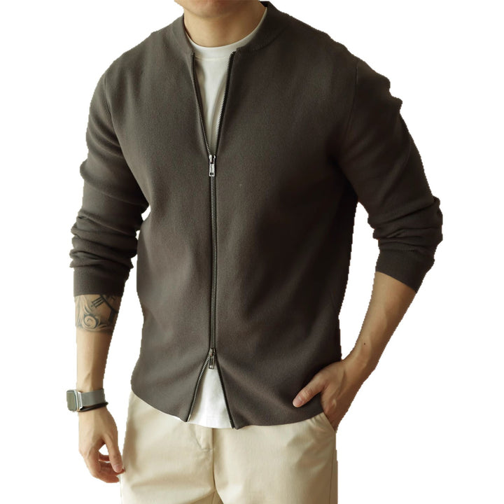 Herren Elegante Strickjacke mit durchgehendem Reißverschluss Drune
