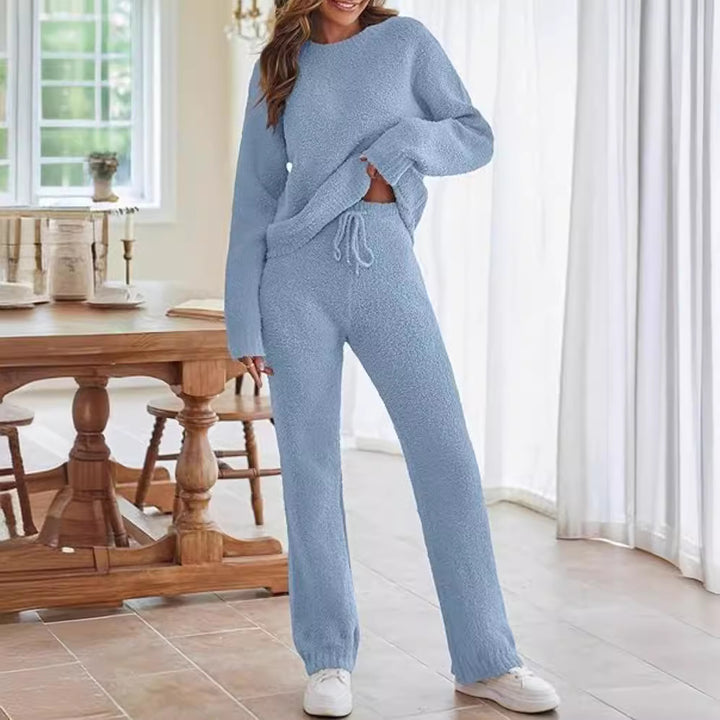 Damen nan kuscheliges Lounge-Set mit Oversize-Pullover und Kordelzughose Drune