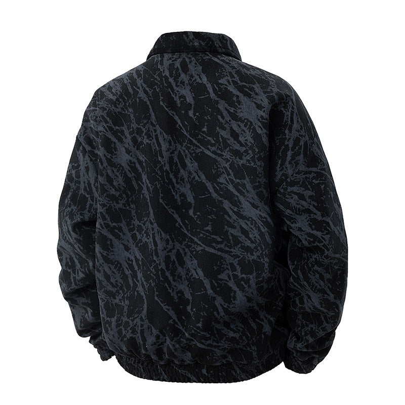 Herren Kunstvelours‑Bomberjacke im Oversize‑Boxy‑Cut mit Zwei‑Wege‑Reißverschluss & elastischem Saum Drune