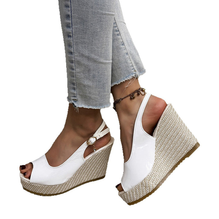 Damen Wedge-Pantoletten mit dekorativem Riemendesign und komfortabler Sohle Drune