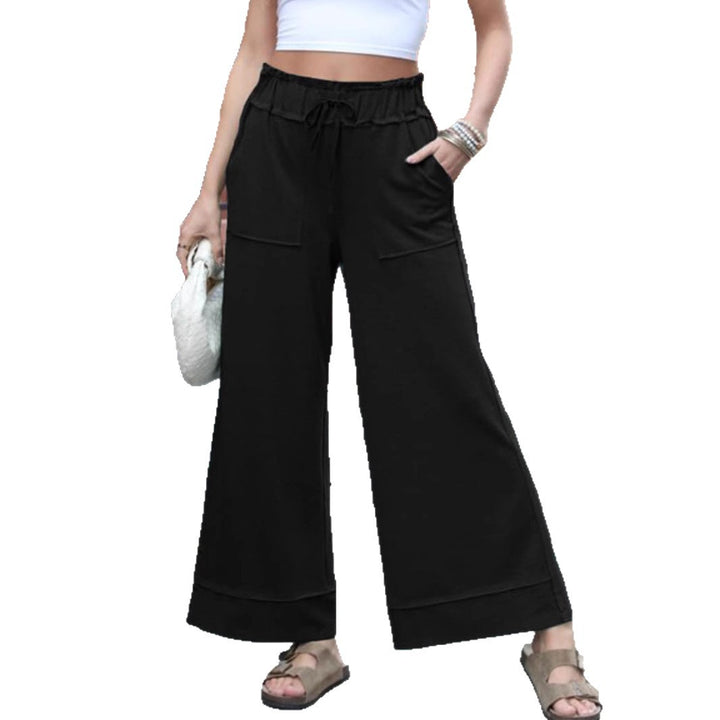Damen Modische Palazzo-Hose mit elastischem Bund und praktischen Taschen Drune