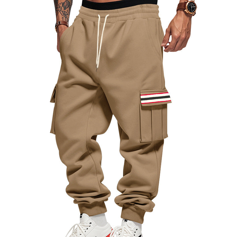 Herren Cargo-Jogginghose mit Mehrfachtaschen und Kordelzug Drune