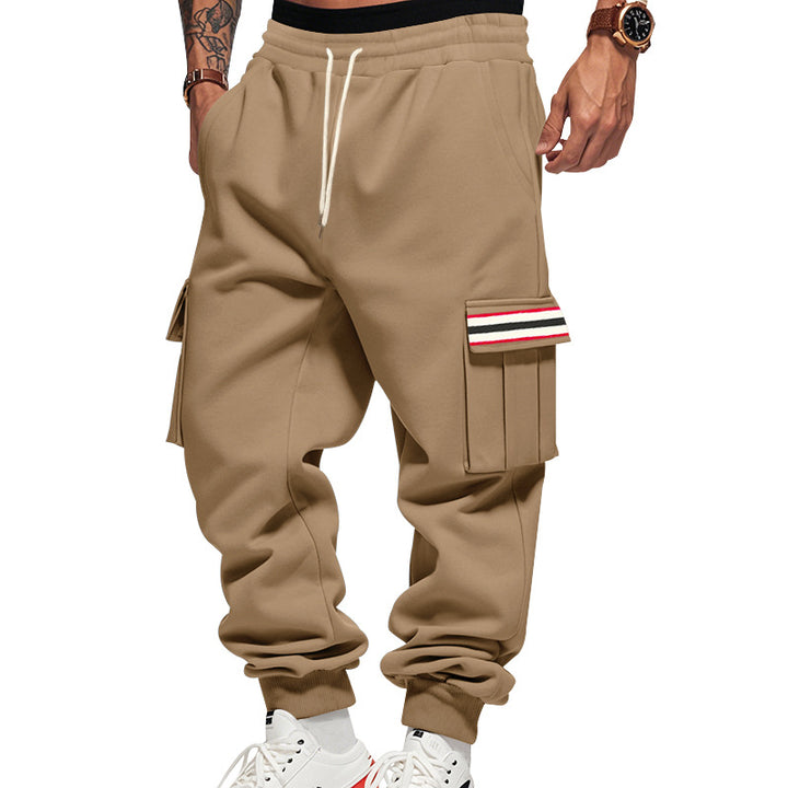 Herren Cargo-Jogginghose mit Mehrfachtaschen und Kordelzug Drune