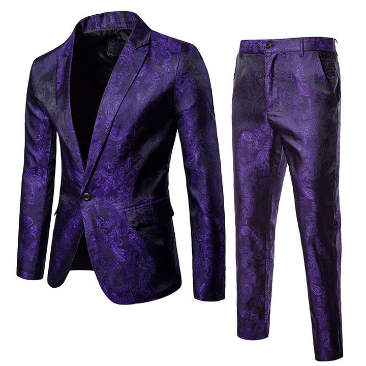 Herren elegantes Anzug-Set mit feinem Paisleymuster Drune