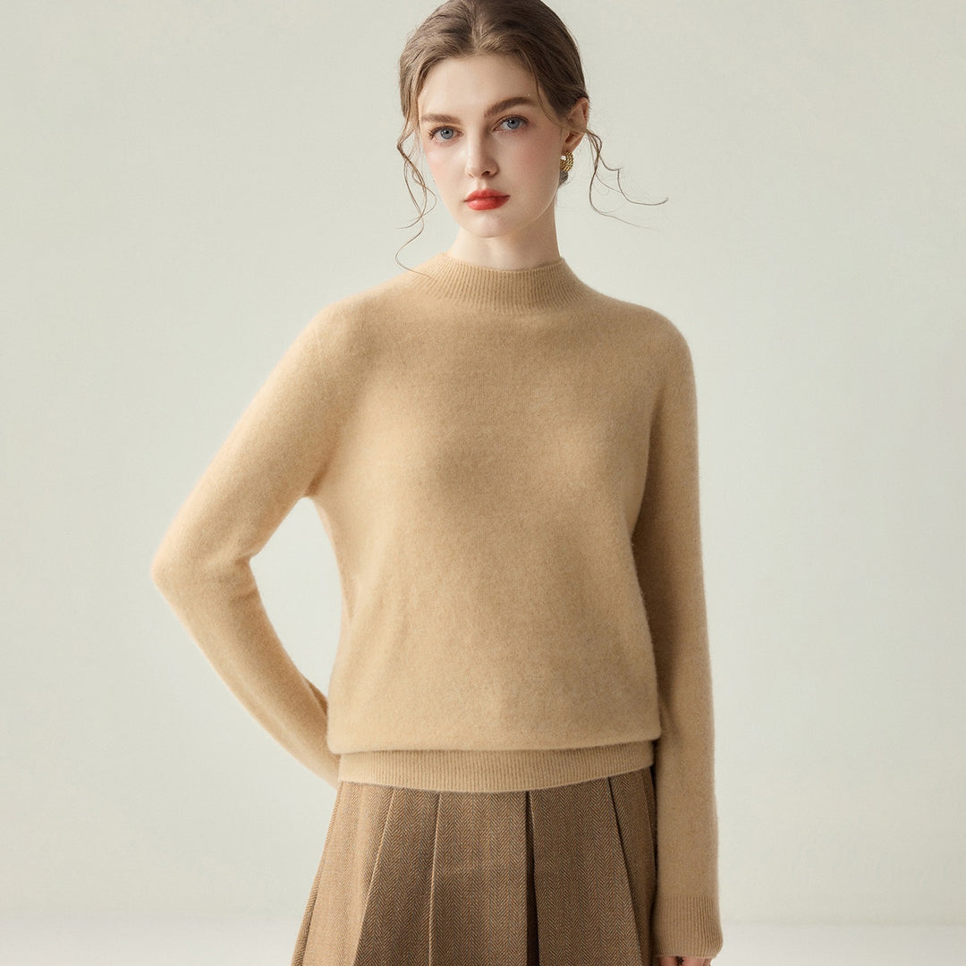 Damen Schmaler Mockneck-Feinstrickpullover mit kaschmirähnlicher Haptik Drune