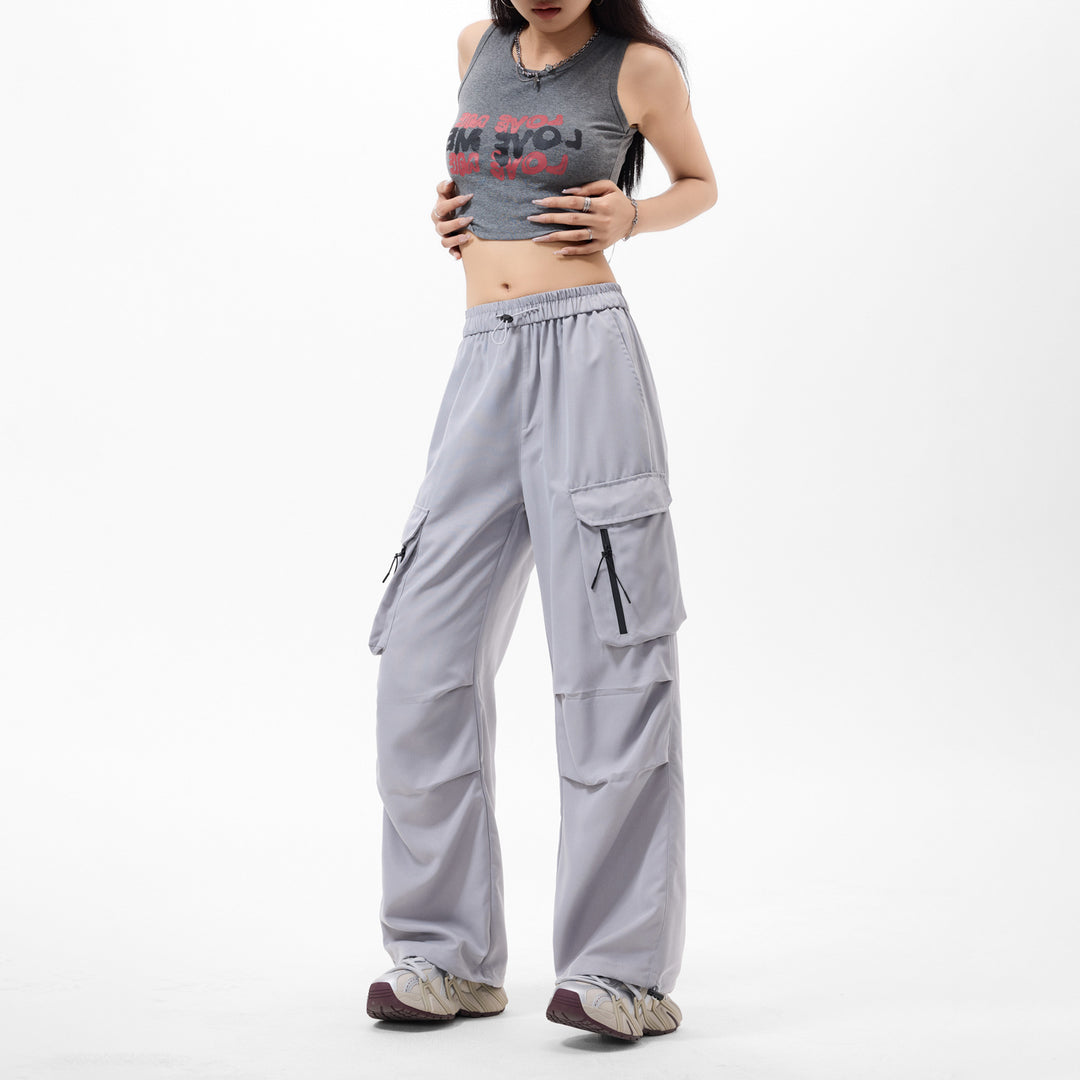 Herren Weite Tech‑Cargo‑Hose mit Elastikbund, Multifach‑Cargotaschen und Kordelabschluss Drune