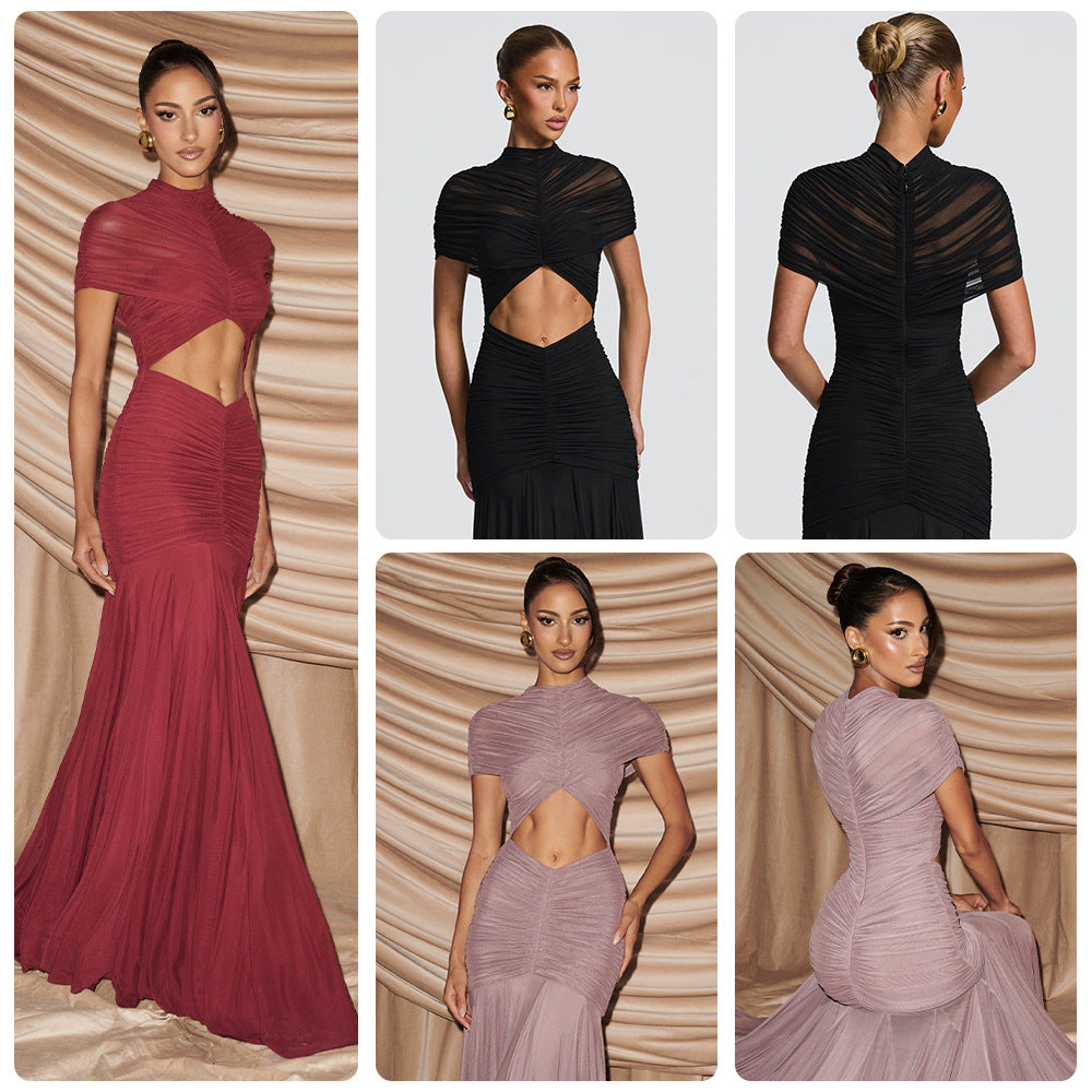 Damen Elegantes Abendkleid mit innovativem Cut-Out-Design und gefaltetem Stoff Drune