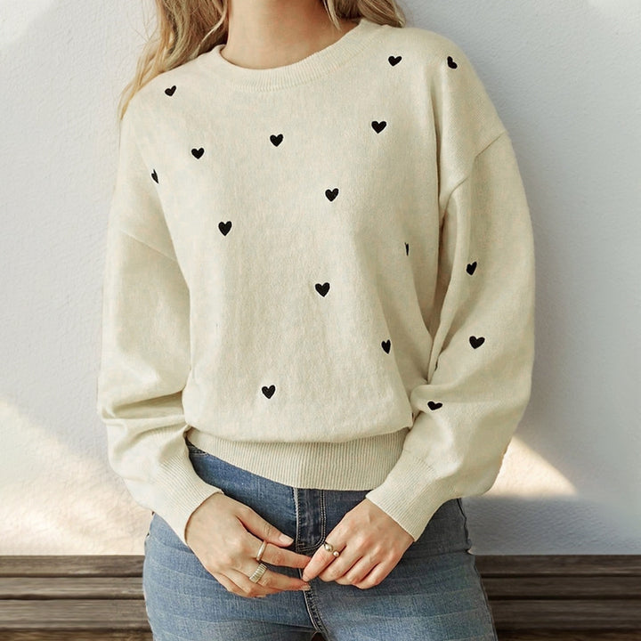 Damen Oversize-Strickpullover mit Ballonärmeln und Rippbündchen Drune