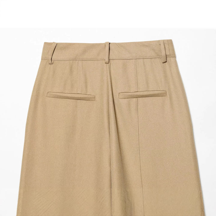 Damen nan elegante Highwaist-Hose mit Bügelfalte, verdeckter Hakenleiste und weitem Culotte-Schnitt Drune