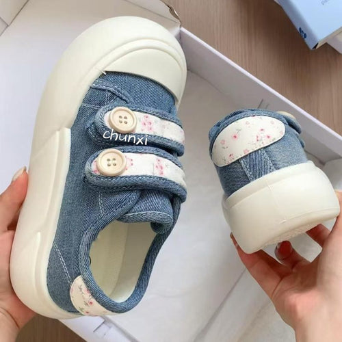 Damen Sneakers mit doppeltem Klettverschluss und floralen Details Drune