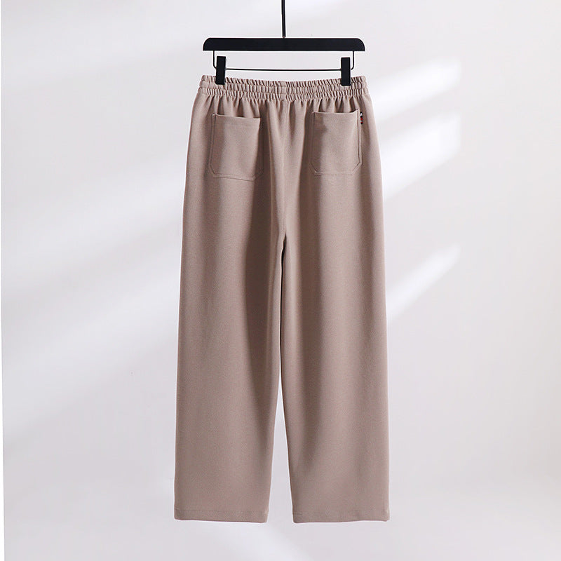 Unisex Gefütterte Fleece-Jogginghose mit elastischem Bund Kordelzug und schmalem Knöchelbündchen Drune