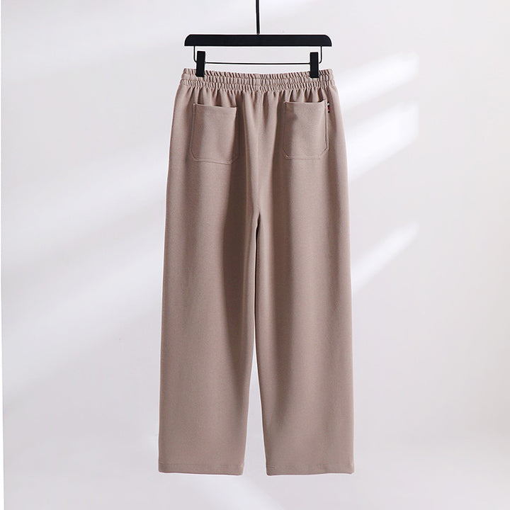 Unisex Gefütterte Fleece-Jogginghose mit elastischem Bund Kordelzug und schmalem Knöchelbündchen Drune