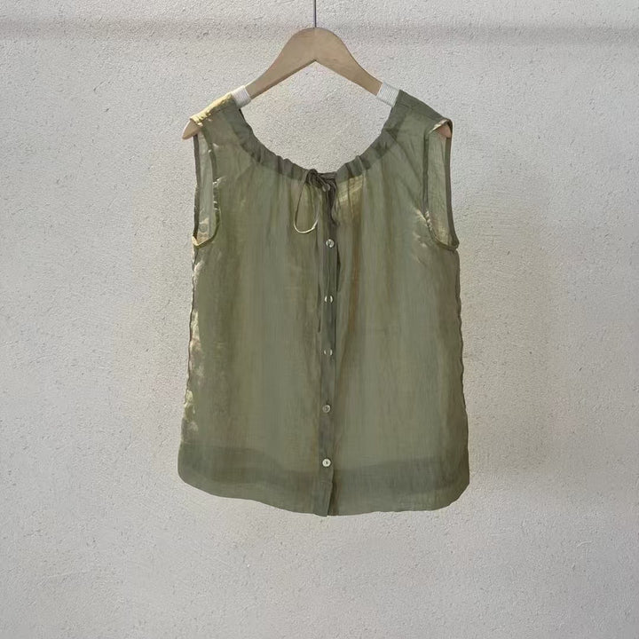 Damen Soft Linen Tank Top Drune