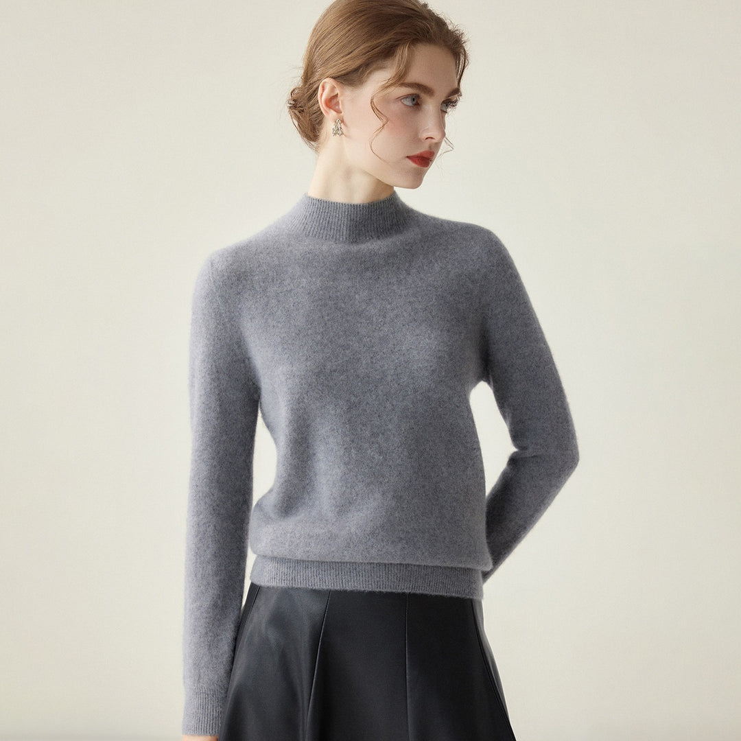 Damen Schmaler Mockneck-Feinstrickpullover mit kaschmirähnlicher Haptik Drune