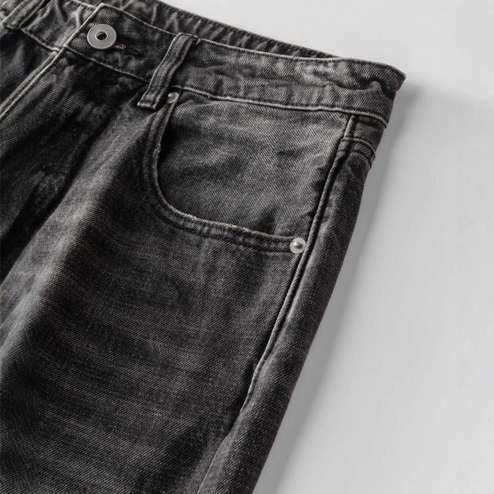 Herren Locker geschnittene Straight-Jeans im Workwear-Stil mit Used-Effekt Drune