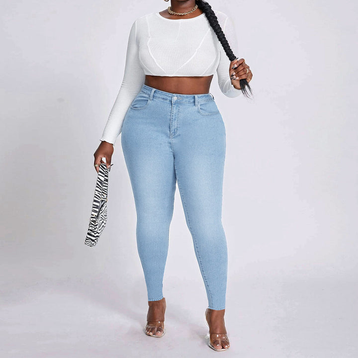Damen High-Waist Skinny-Jeans figurschmeichelnd mit Stretch und hoher Taille Drune
