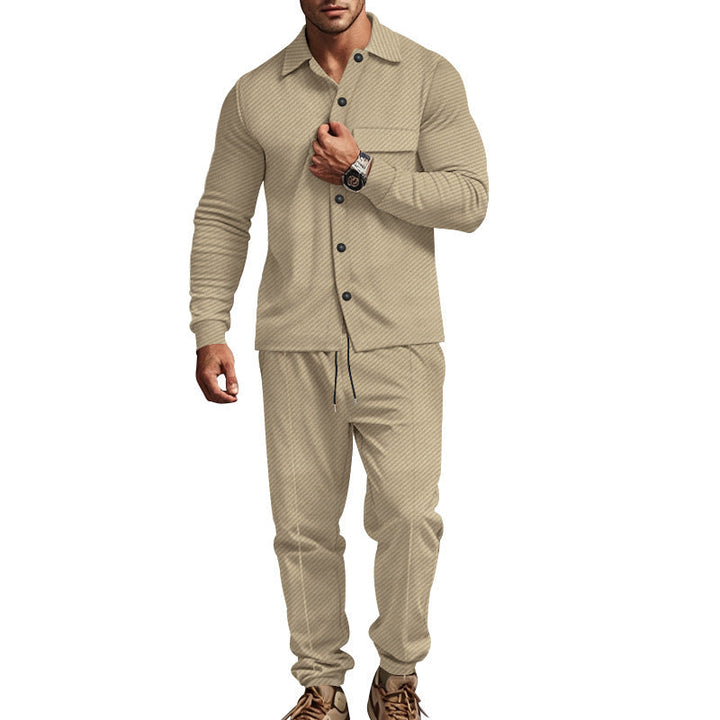 Herren modisches Zweiteiler Freizeitanzug mit strukturiertem Design Drune