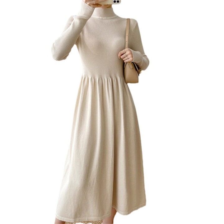 Damen Freizeitkleid mit hohem Kragen und weitem Schnitt Drune