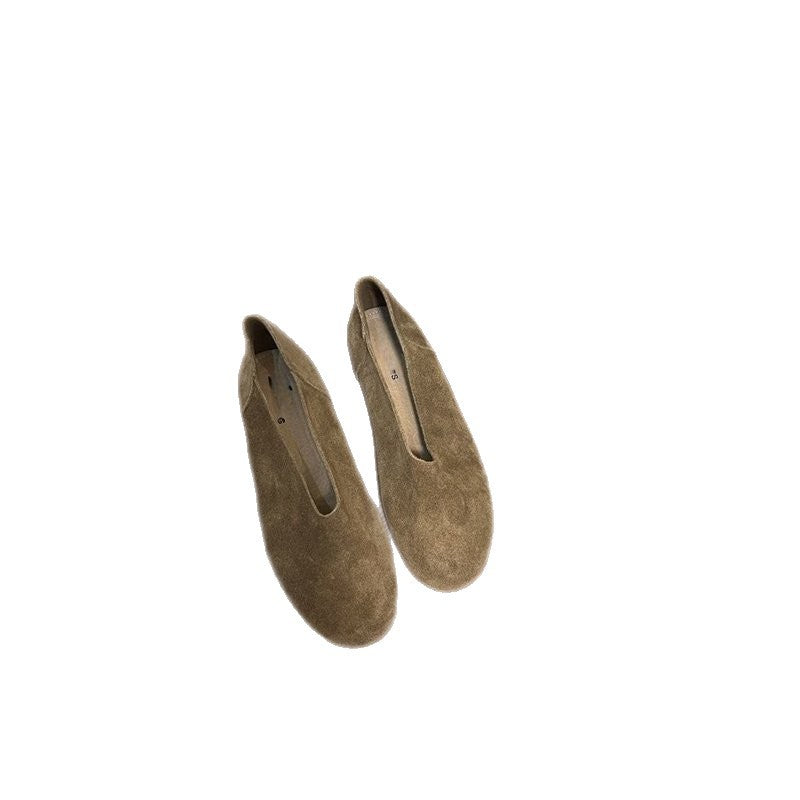 Damen elegante Slipper aus weichem Veloursleder Drune