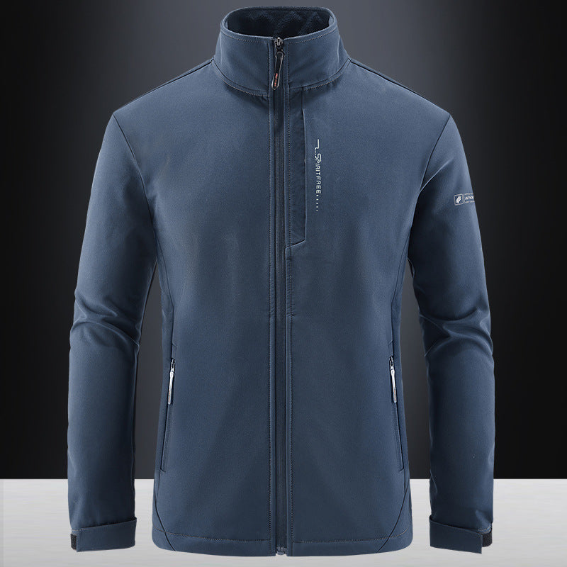 Herren Technische Softshelljacke mit winddichtem Shell, hohem Kragen und Reißverschlusstaschen Drune