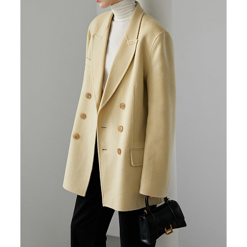 Damen Eleganter Oversized Blazer mit doppeltbreiter Knopfleiste Drune