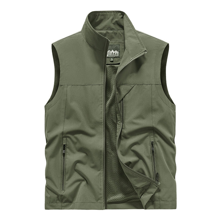 Herren Atmungsaktive Softshell-Outdoorweste mit Mesh‑Innenfutter und Reißverschlusstaschen Drune