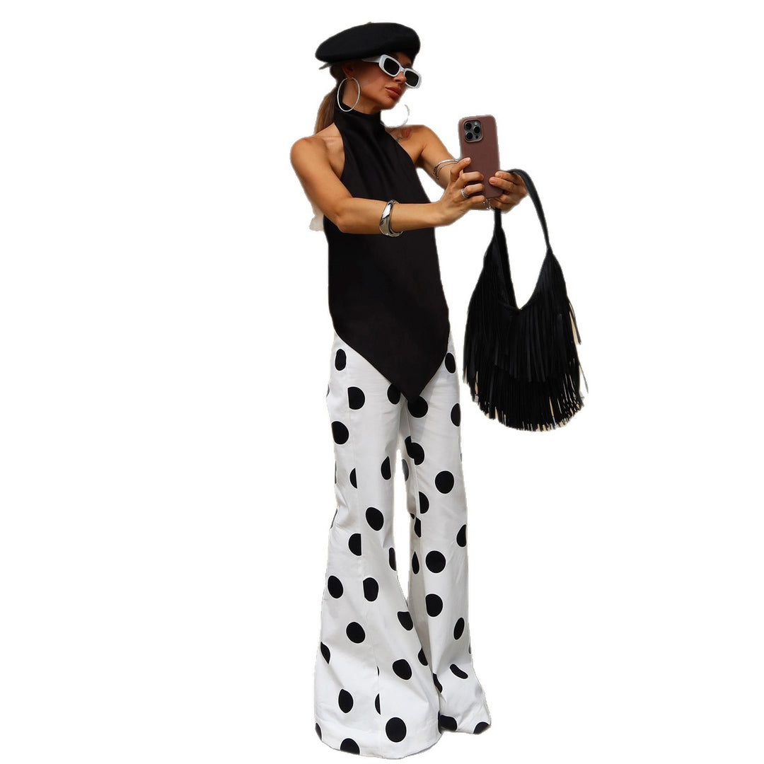 Damen Modische Schlaghose mit stilvollem Polka-Dot-Design Drune